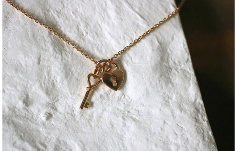 S925 key and Lock Necklace