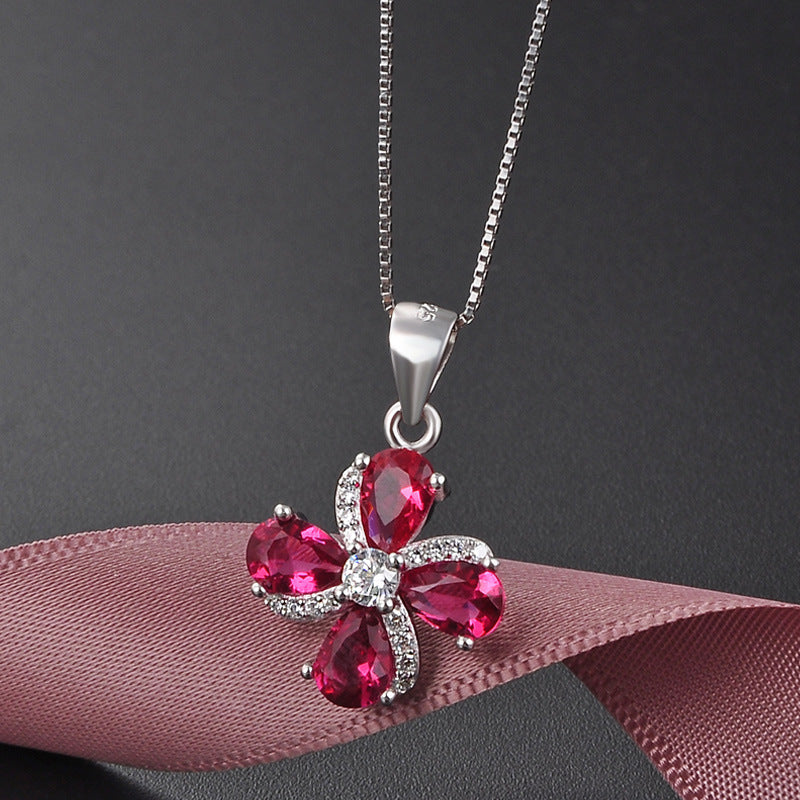 Ruby Sterling Necklace