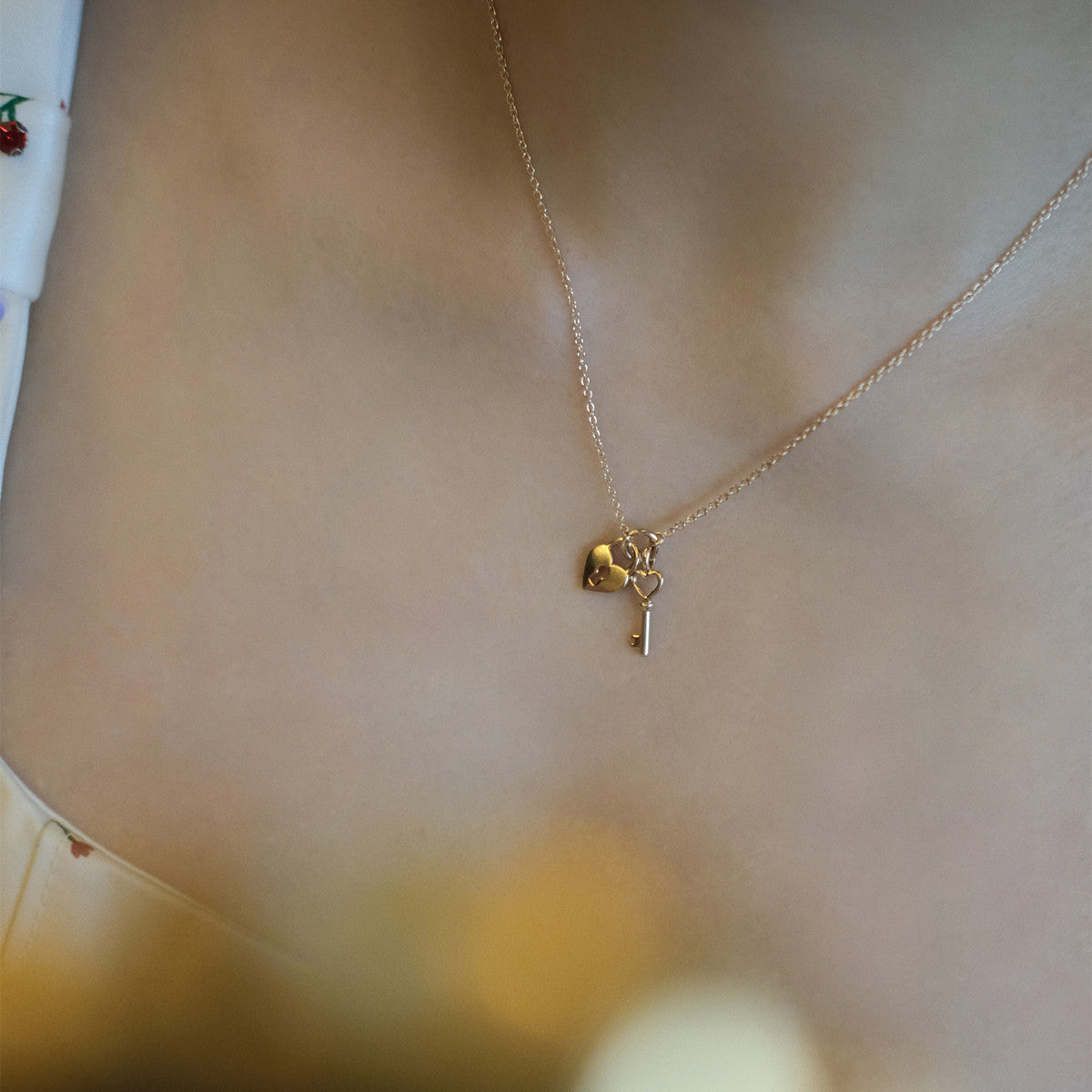 S925 key and Lock Necklace