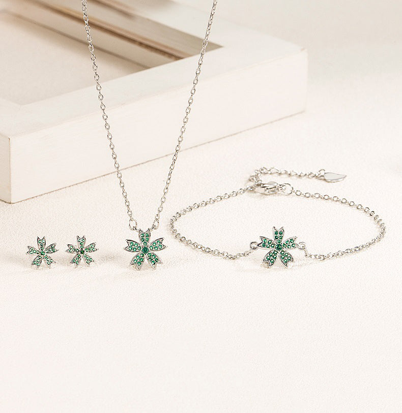 Green Silver zircon set