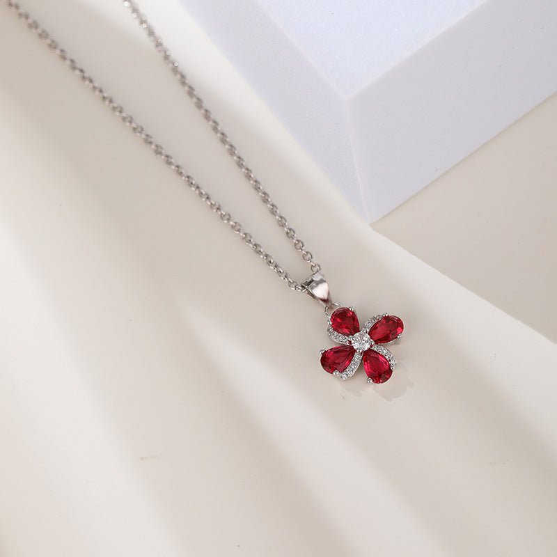 Ruby Sterling Necklace