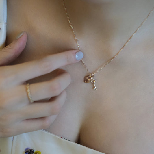 S925 key and Lock Necklace