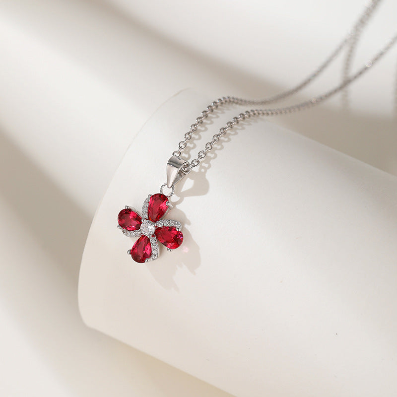 Ruby Sterling Necklace
