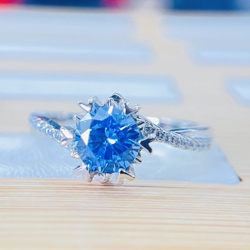 Silver Blue stone Ring