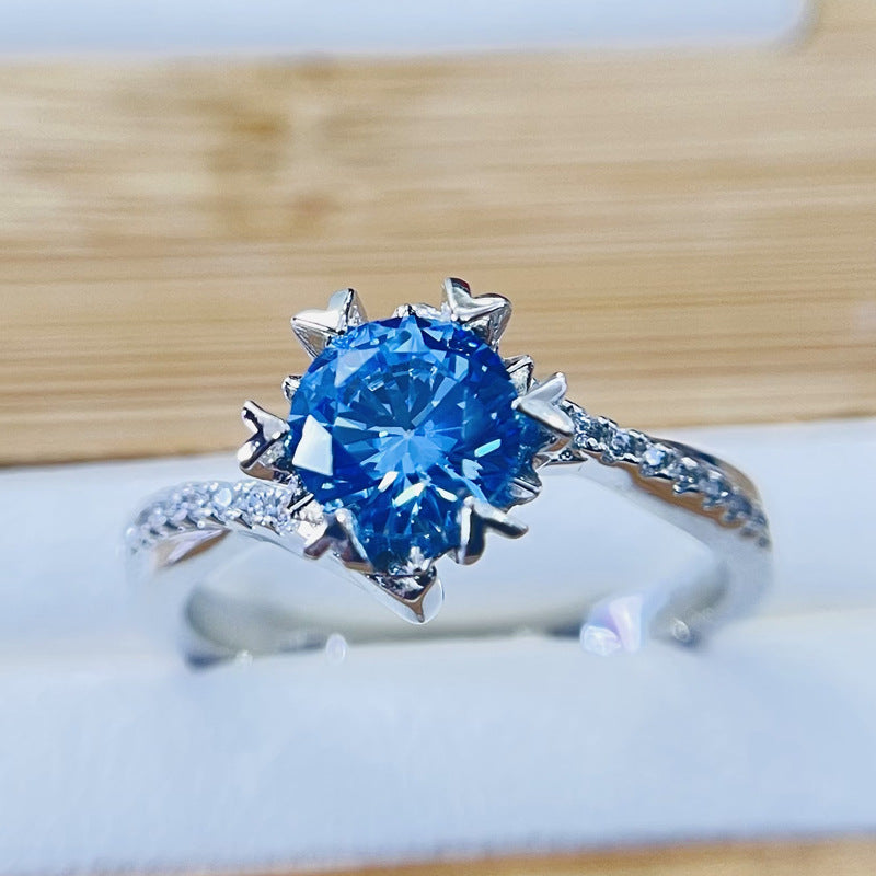Silver Blue stone Ring