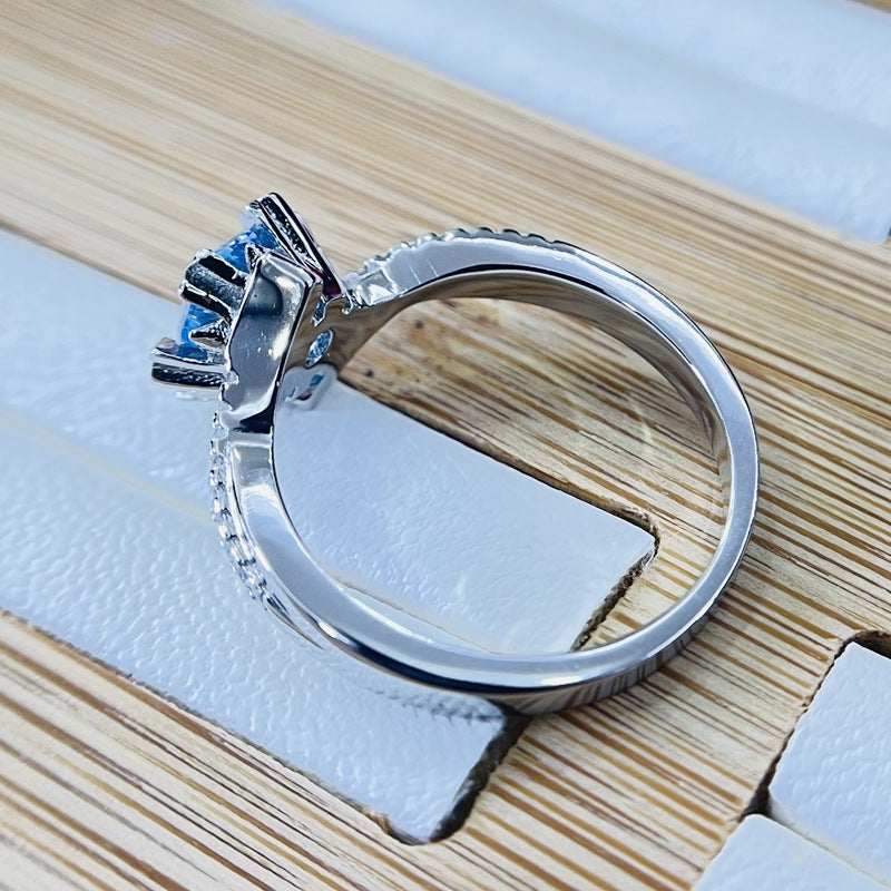 Silver Blue stone Ring
