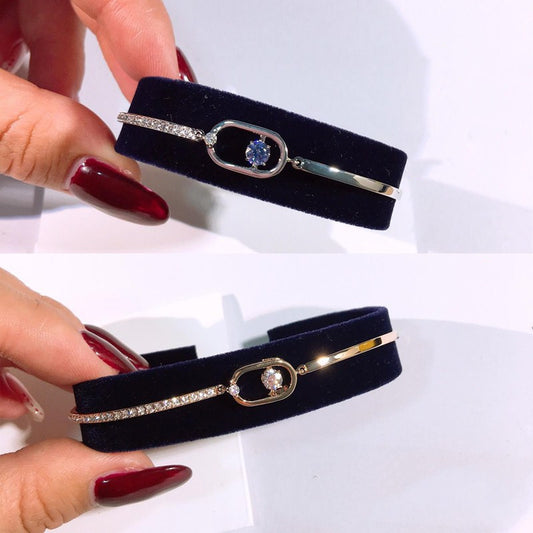 Elegant Bangle with Diamond Accent