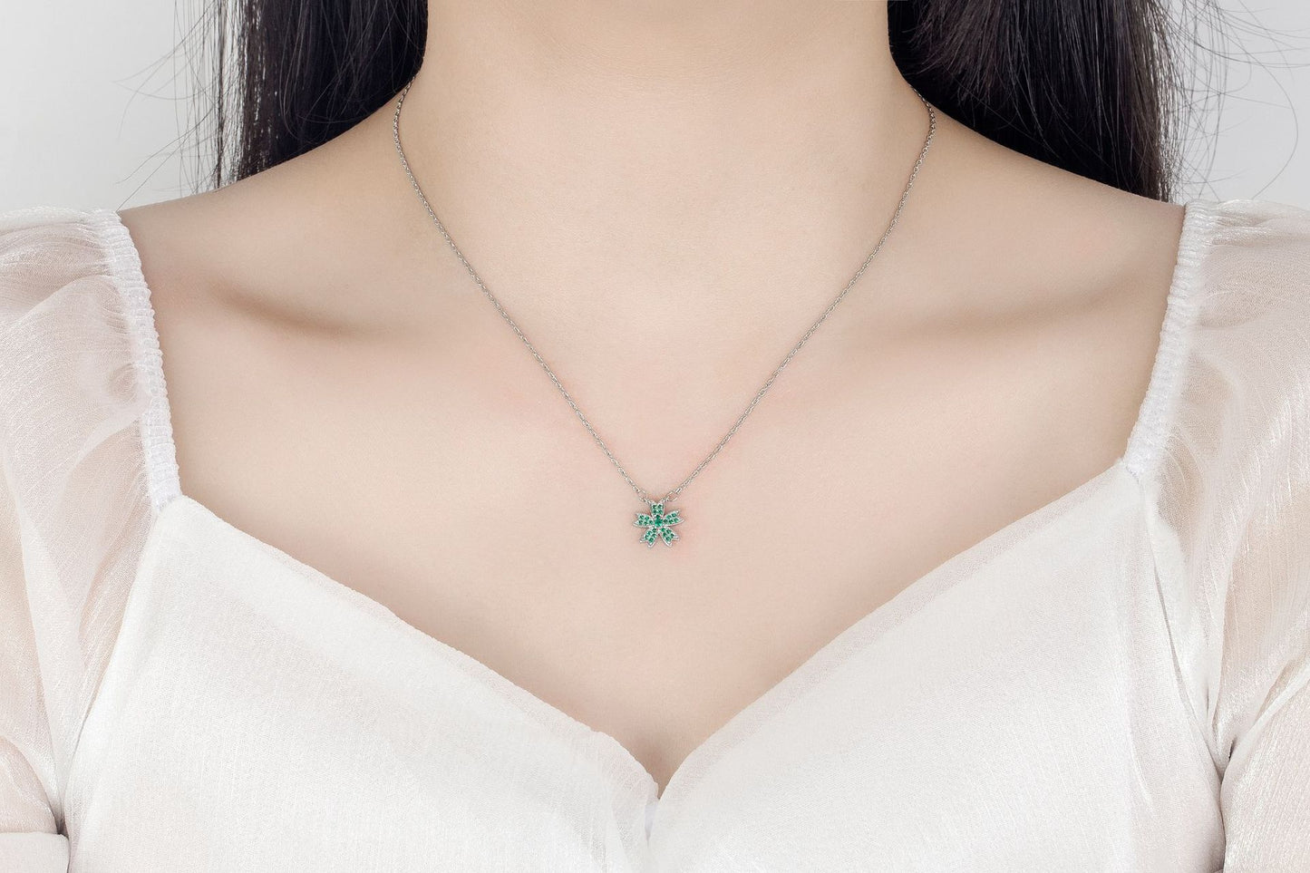 Green Silver zircon set