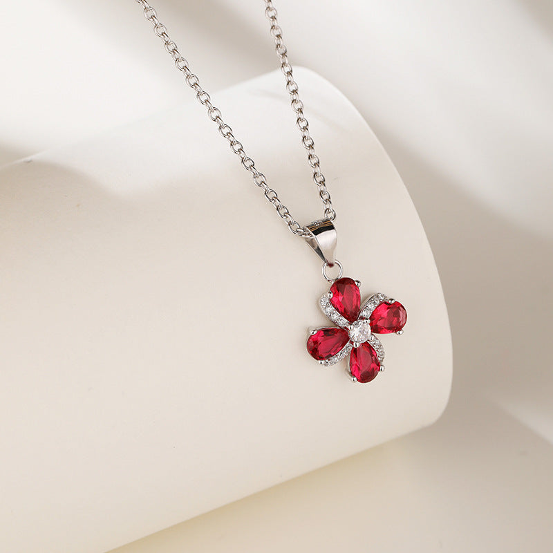 Ruby Sterling Necklace