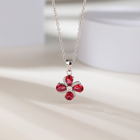 Ruby Sterling Necklace