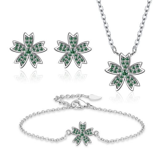 Green Silver zircon set